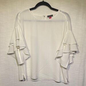 Vince Camuto Cream Ruffle Sleeve Blouse